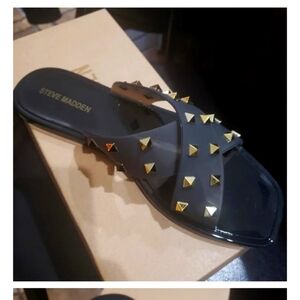 Steve Madden Black Studded Sandals